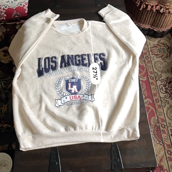 Orange Kiss Patchwork Los Angeles Sweatshirt Unisex - Picture 8 of 9